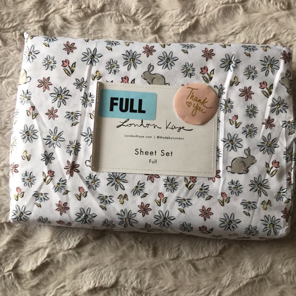 London Kaye Multicolor Floral Bunny Sheet Set - FULL - Picture 7 of 7
